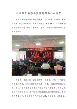 禾丰镇开展禁毒宣传月禁毒知识讲座.docx
