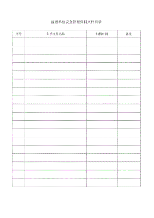 监理单位安全管理资料文件目录.docx