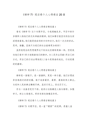 《榜样7》观后感个人心得感言20篇.docx