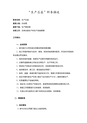 生产总监职务描述 .docx