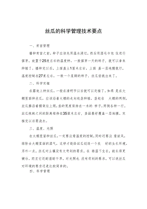 丝瓜的科学管理技术要点.docx