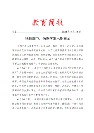 开展防汛安全教育主题相关活动简报.docx