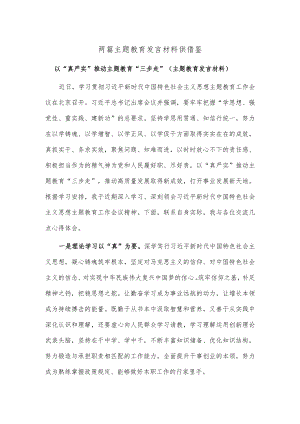 两篇主题教育发言材料供借鉴.docx