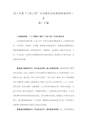 深入开展“三抓三促”行动情况总结典型经验材料(2篇)汇编.docx