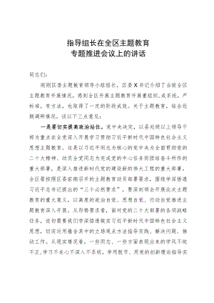 指导督导组组长在全区主题教育专题推进会议上的讲话.docx