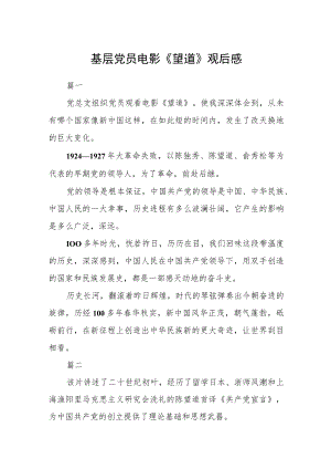 基层党员电影《望道》观后感三篇.docx