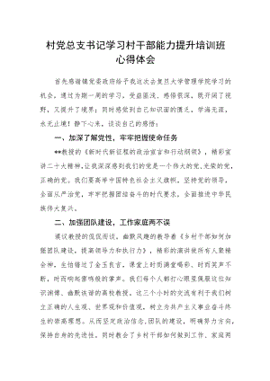 村党总支书记学习村干部能力提升培训班心得体会.docx