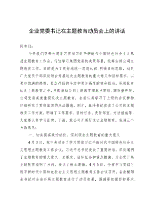 企业党委书记在主题教育动员会上的讲话.docx