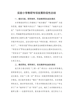 实验小学教研专项发展阶段性总结.docx