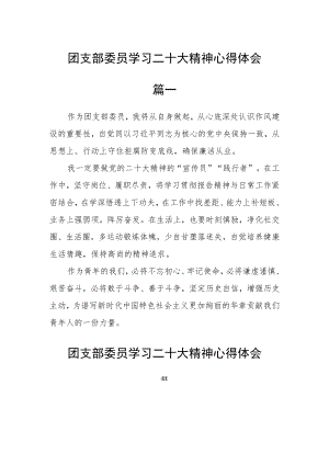 团支部委员学习二十大精神心得体会精选三篇.docx