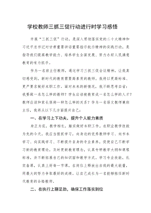学校教师三抓三促行动进行时学习感悟.docx