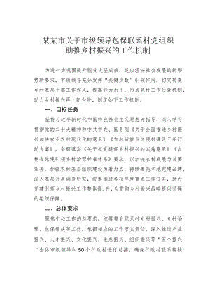 某某市关于市级领导包保联系村党组织助推乡村振兴的工作机制.docx
