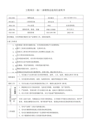 工程项目部销售总监岗位说明书.docx