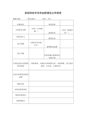 县级财政专项资金新增设立申报表.docx