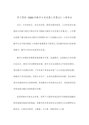 学习贯彻《2023年数字乡村发展工作要点》心得体会.docx
