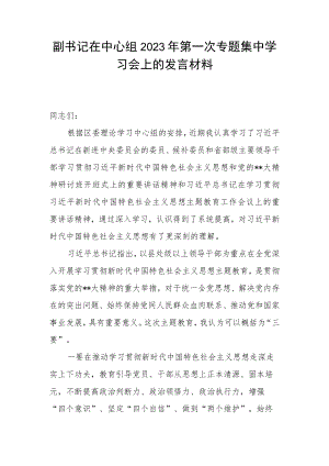副书记在中心组2023年第一次专题集中学习会上的发言材料.docx