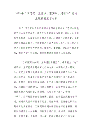 2023年“学思想、强党性、重实践、建新功”党内主题教育发言材料.docx