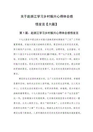 关于赴浙江学习乡村振兴心得体会感悟发言【六篇】.docx