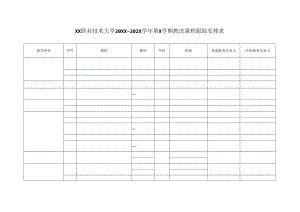 XX职业技术大学20XX—202X学年第X学期教改课程跟踪安排表.docx