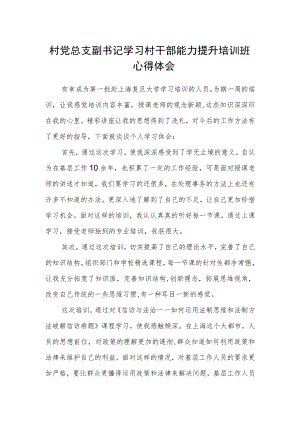 村党总支副书记学习村干部能力提升培训班心得体会.docx