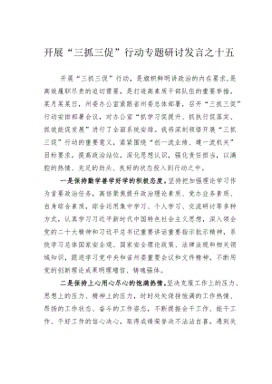 开展“三抓三促”行动专题研讨发言之十五.docx