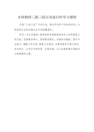 乡村教师三抓三促行动进行时学习感悟.docx