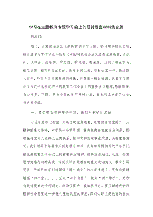 学习在主题教育专题学习会上的研讨发言材料集合篇.docx