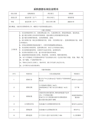 采购部部长岗位说明书.docx