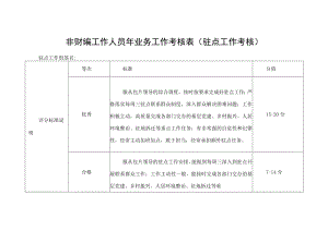 非财编工作人员年业务工作考核表（驻点工作考核）.docx