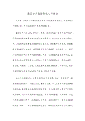 激活公共数据价值心得体会.docx