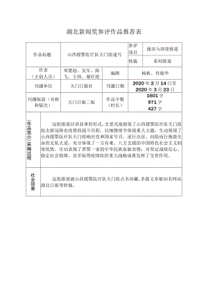 湖北新闻奖参评作品推荐表.docx