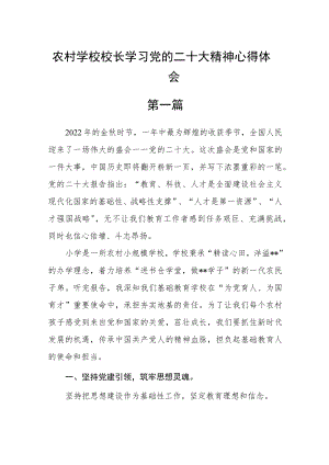 农村学校校长学习党的二十大精神心得体会四篇.docx
