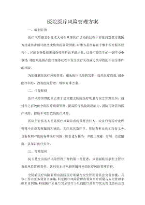医院医疗风险管理方案.docx