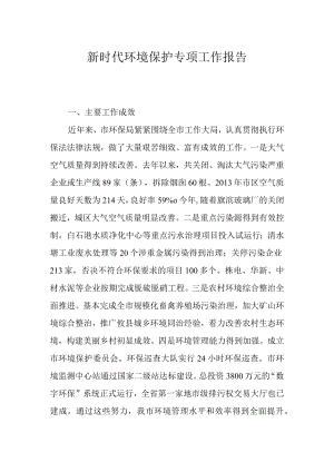 新时代环境保护专项工作报告.docx