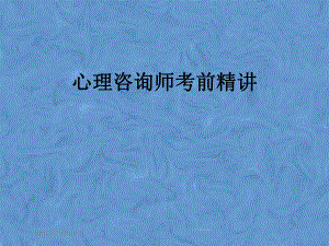 心理咨询师考前精讲.pptx