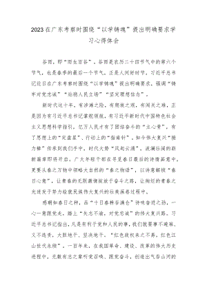 2023在广东考察时围绕“以学铸魂”提出明确要求学习心得体会.docx