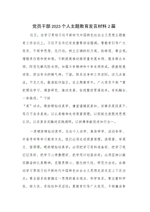 党员干部2023个人主题教育发言材料2篇.docx