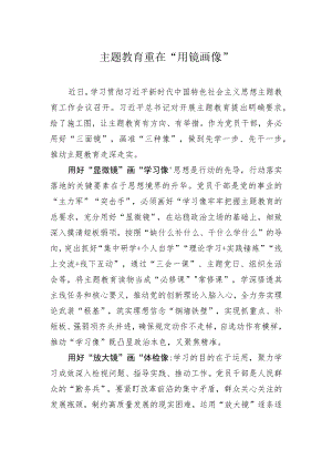 主题教育研讨发言材料：主题教育重在“用镜画像”.docx