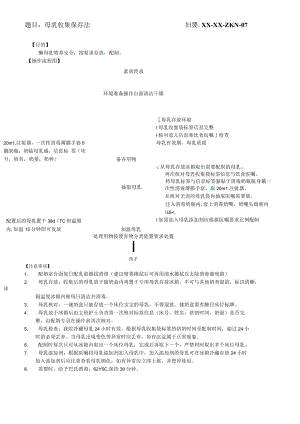 妇婴医院护理技术操作母乳收集保存法操作流程图与考核评分标准.docx