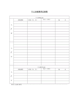 个人训练教学记录表.docx
