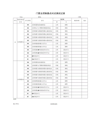 门禁主控制器点对点测试记录.docx