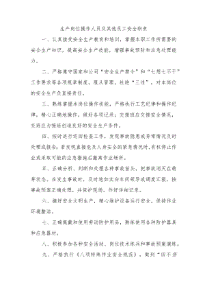 生产岗位操作人员及其他员工安全职责.docx