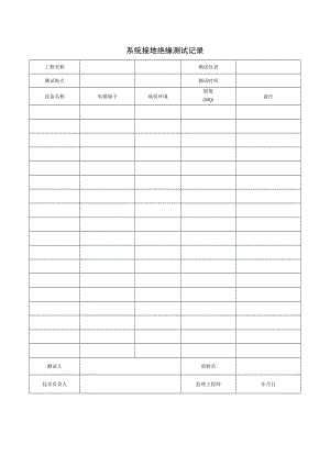 系统接地绝缘测试记录.docx