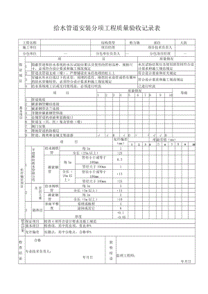 给水管道安装分项工程质量验收记录.docx