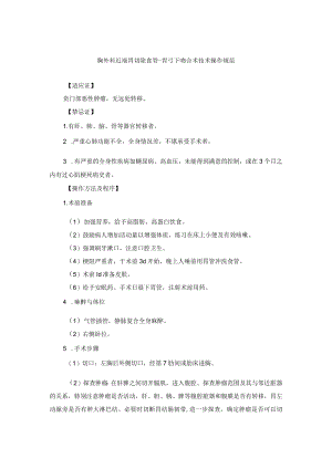 胸外科近端胃切除食管-胃弓下吻合术技术操作规范.docx