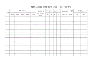 科室登记表（自行处置有暂存点）.docx