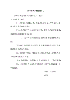 公司消防安全责任人.docx