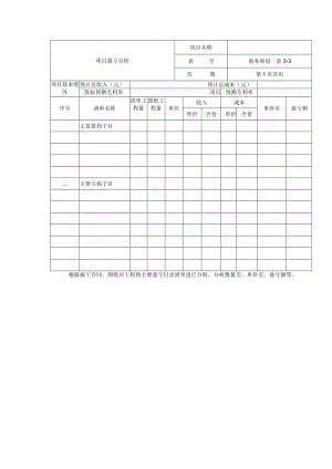 项目盈亏分析表.docx