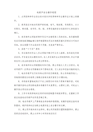 电葫芦安全操作规程.docx