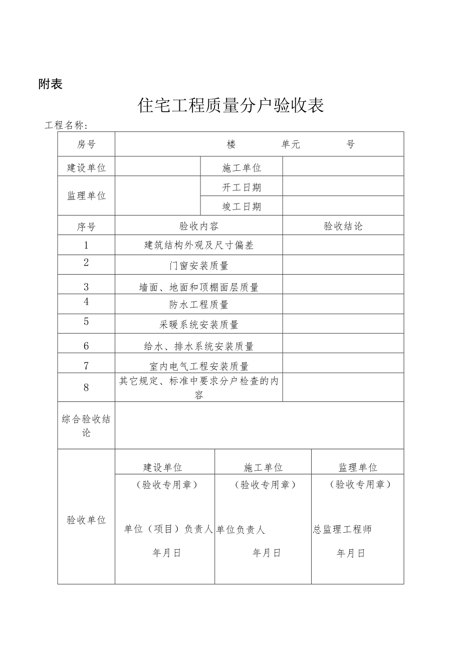 住宅分户验收表.docx_第1页